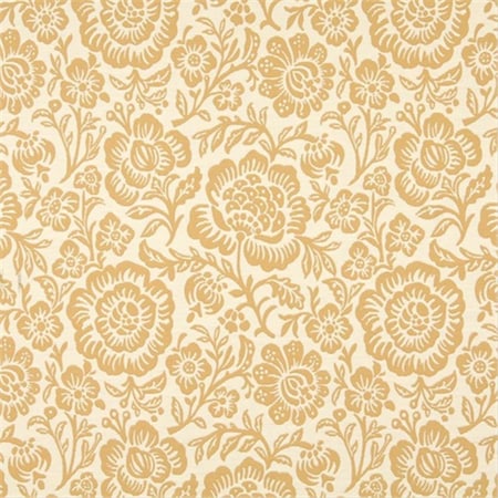 Designer Fabrics 54 in. Wide Gold And Beige Floral Matelasse Reversible Upholstery Fabric F406